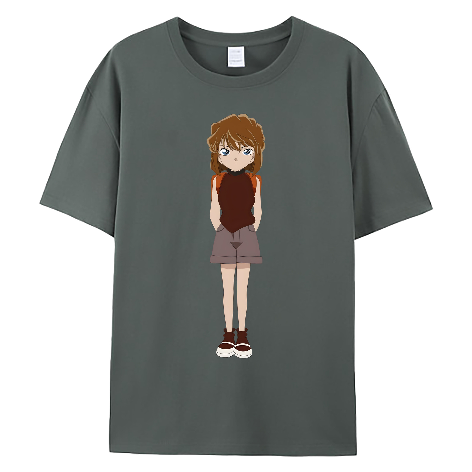 （画像用） 名探偵コナン 灰原 哀 はいばら あい Detective Conan Anita Hailey、Vi Graythorn Haibara Ai 綿100％ メンズ半袖Tシャツ｜肌触りやわらか＆通気性